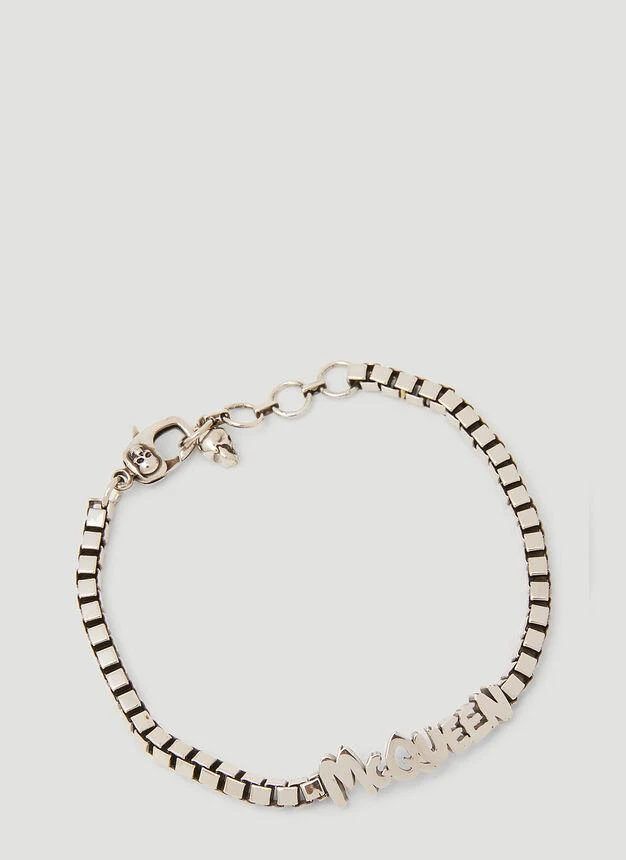 商品Alexander McQueen|Graffiti Logo Bracelet in Silver,价格¥1612,第1张图片