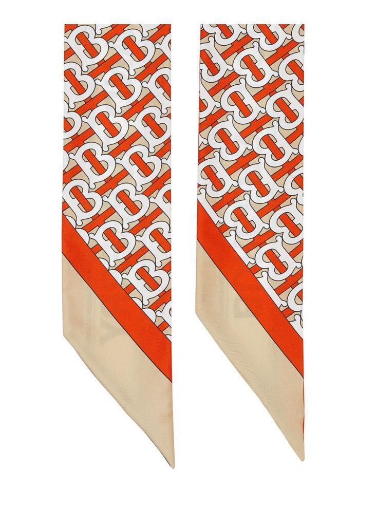 商品Burberry|Monogram and logo print silk skinny scarf,价格¥1401,第5张图片详细描述