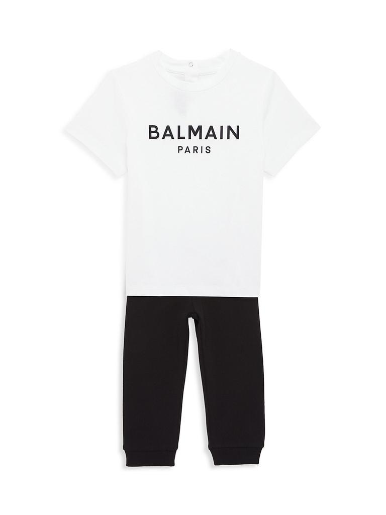 商品Balmain|Baby's Logo Crewneck T-Shirt,价格¥1148-¥1301,第4张图片详细描述