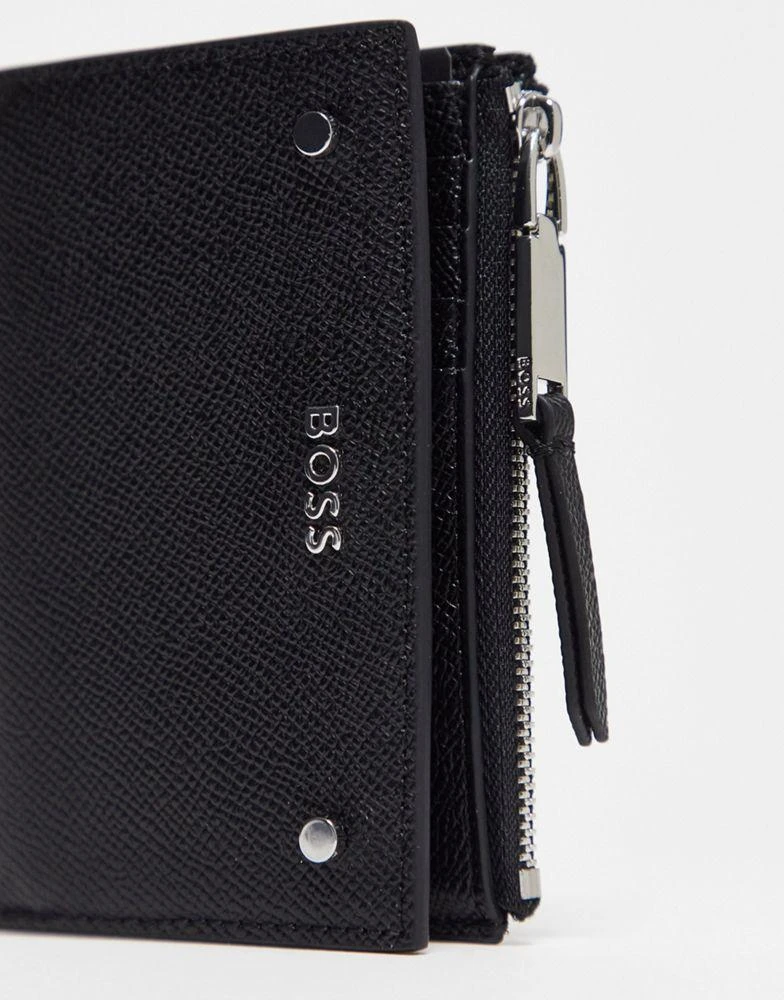 商品BOSS by Hugo Boss|BOSS Orange Cindy leather zip purse in black,价格¥947,第3张图片详细描述