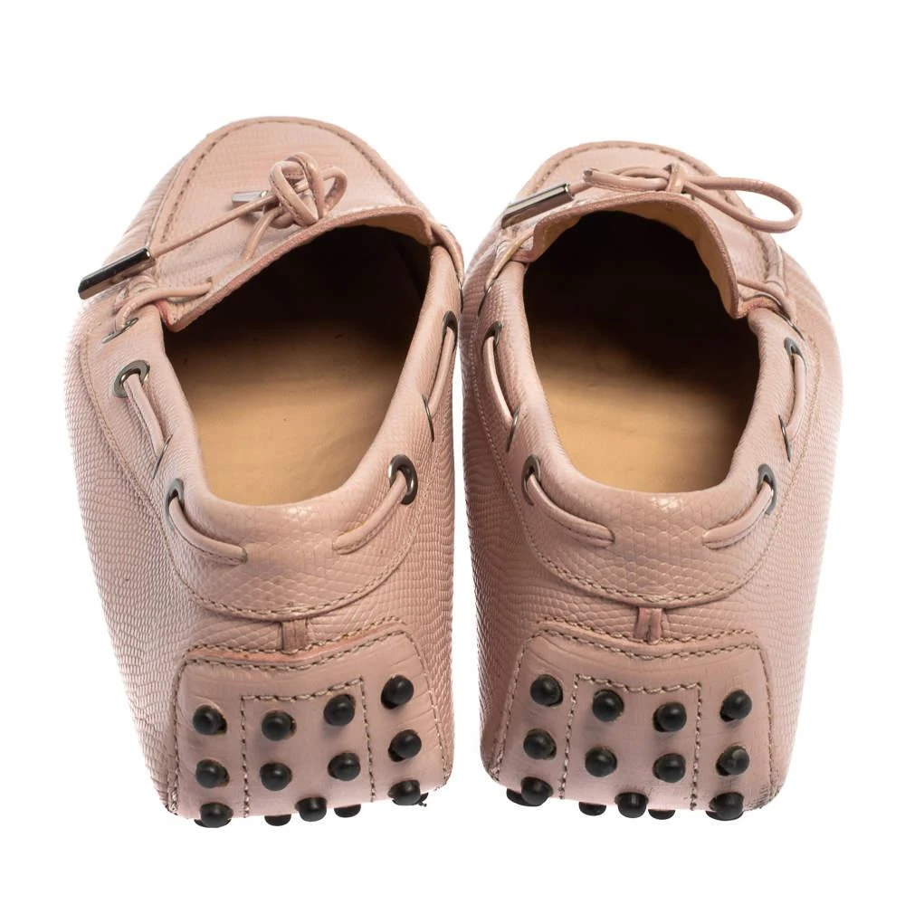 商品[二手商品] Tod's|Tod's Pink Lizard Embossed Leather Slip On  Loafers Size 41,价格¥1588,第5张图片详细描述