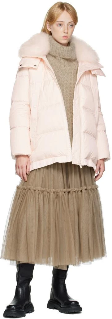 商品Yves Salomon|Pink Quilted Down Coat,价格¥3552,第4张图片详细描述