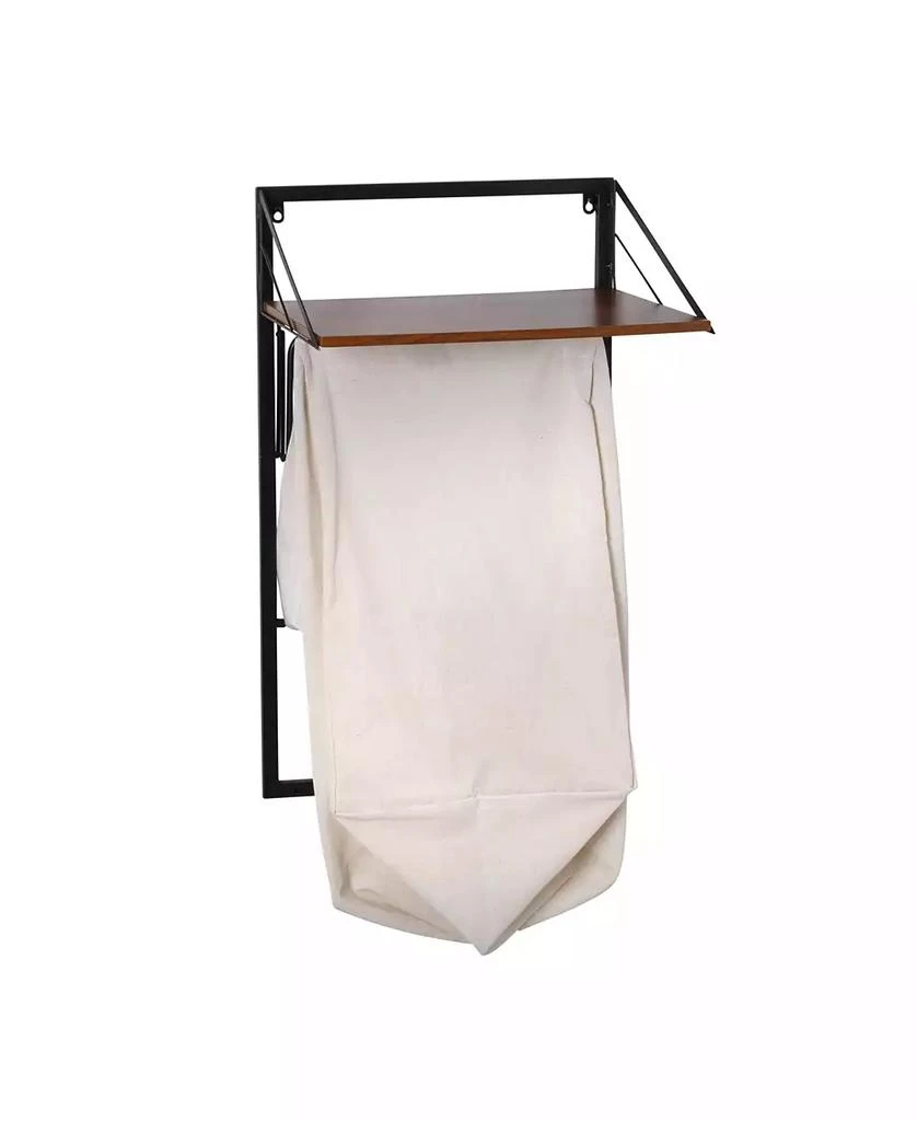 商品Honey Can Do|Collapsible Wall Mounted Clothes Hamper with Laundry Bag and Shelf,价格¥919,第5张图片详细描述