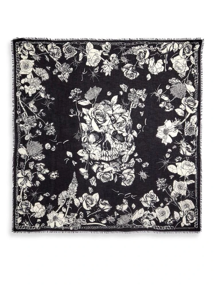 商品Alexander McQueen|Crawling Roses Skull Shawl,价格¥947,第2张图片详细描述