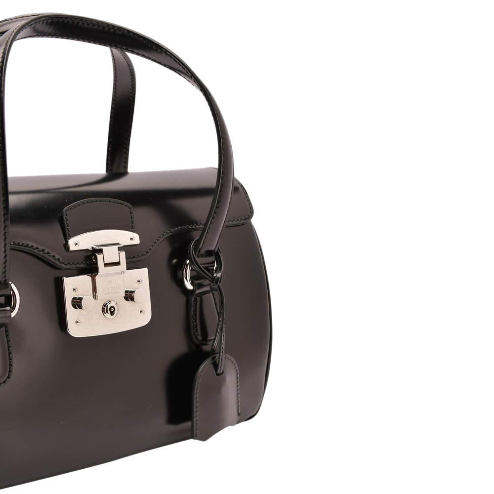Gucci Black Smooth Calfskin Leather Caspian Medium Lady Lock Bag商品第10张图片规格展示