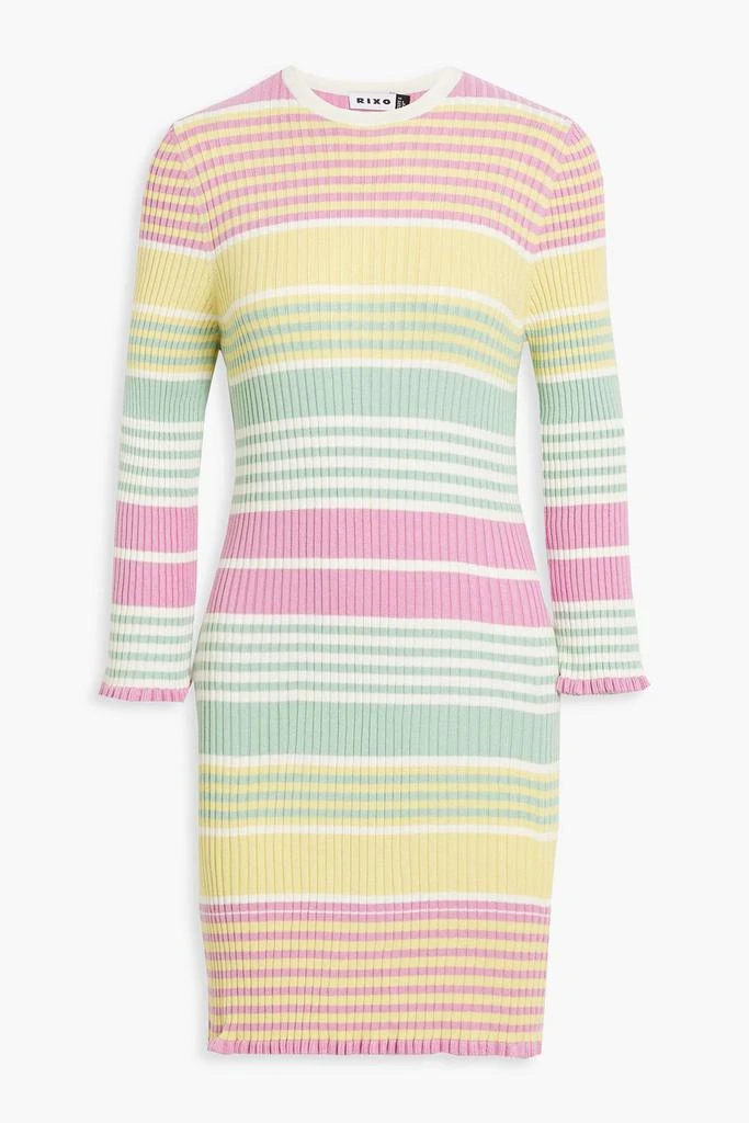 商品Rixo|Striped ribbed-knit mini dress,价格¥915,第1张图片