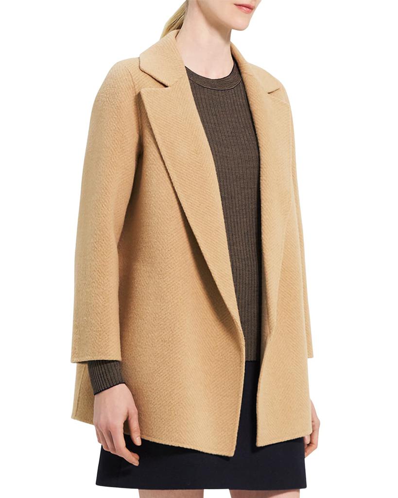 Clairene Open-Front Chevron Wool Knit Coat商品第1张图片规格展示