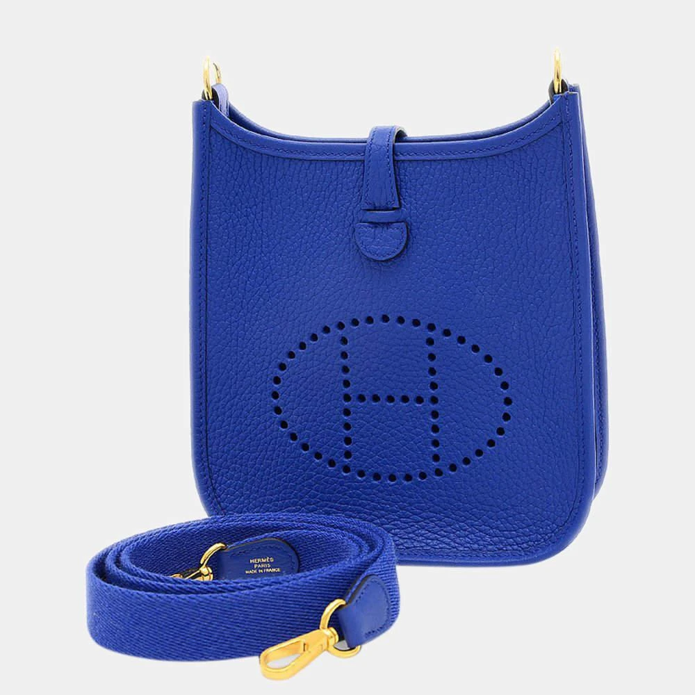 商品[二手商品] Hermes|Hermes Evelyn TPM Amazon Taurillon Clemence Blue Electric U Engraved Shoulder Bag,价格¥36005,第1张图片