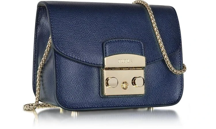 商品Furla|迷你海军蓝皮革斜挎包 Metropolis,价格¥1735,第2张图片详细描述