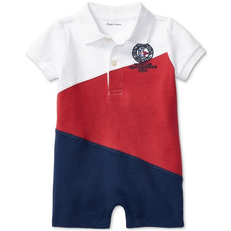 商品Ralph Lauren|Colorblocked Cotton Romper, Baby Boys (0-24 months),价格¥158,第1张图片