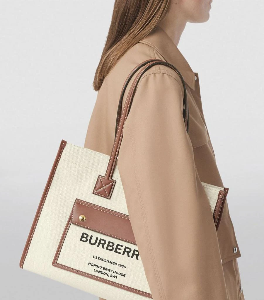 Canvas and Leather Two-Tone Freya Tote Bag 商品