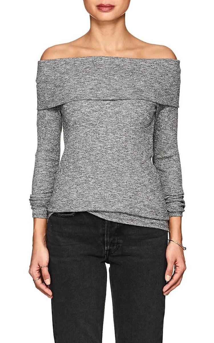 商品Lilla P|Mélange Cotton-Blend Off-The-Shoulder Top,价格¥202,第1张图片