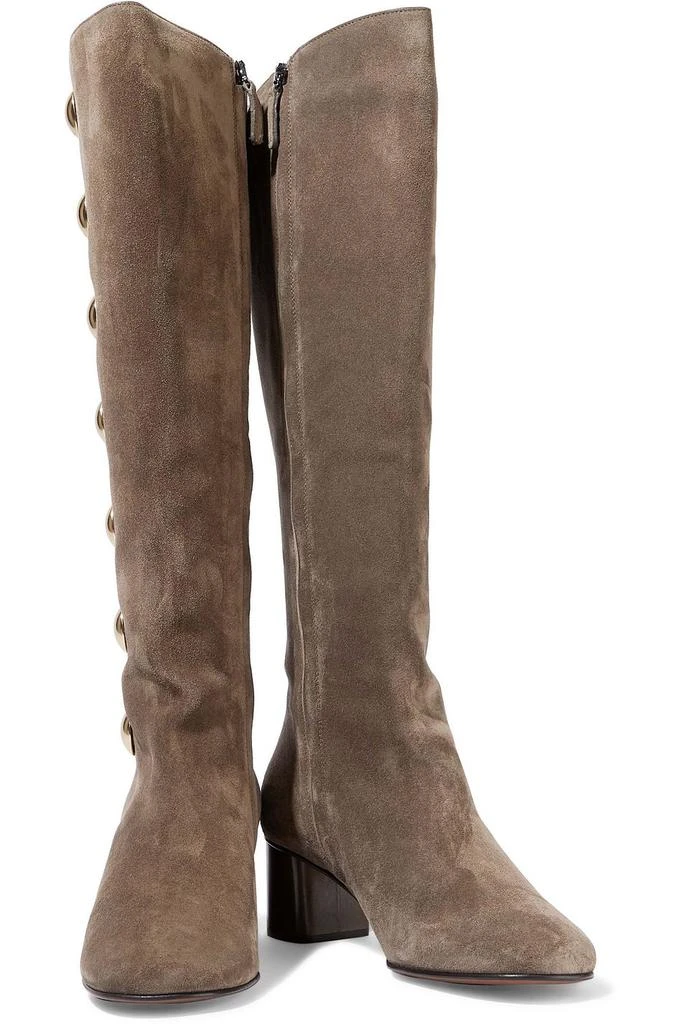 商品Chloé|Orlando button-embellished suede knee boots,价格¥2097,第2张图片详细描述