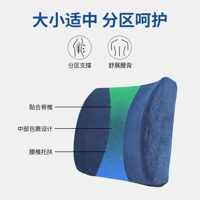 福物区 慢回弹靠垫办公室腰垫汽车腰靠 腰枕腰背抱枕靠枕垫腰托 沙发座椅 靠背车载垫子 标配 商品