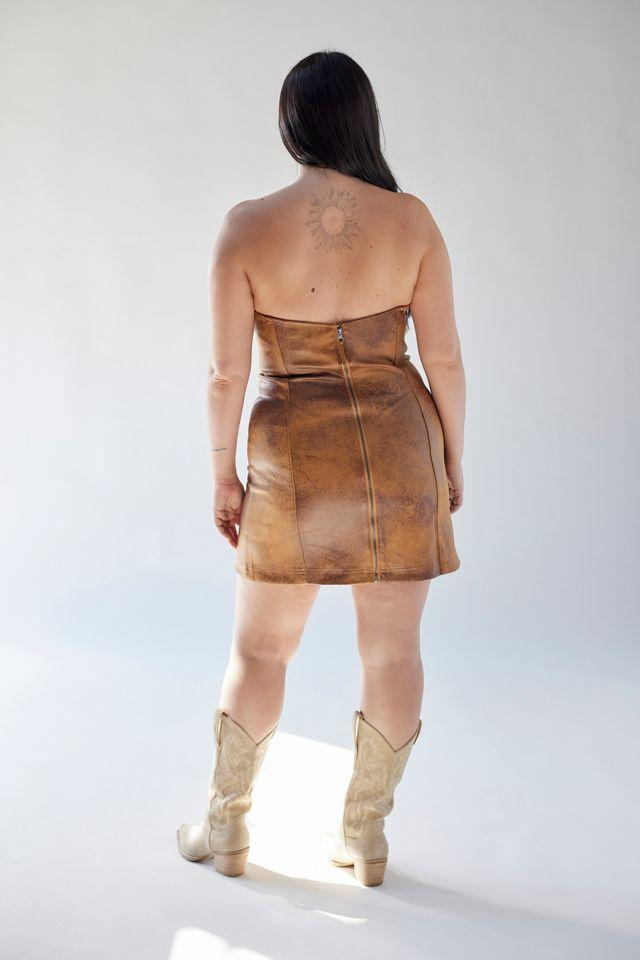UO Gemini Faux Suede Corset Mini Dress商品第5张图片规格展示