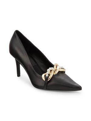 商品Karl Lagerfeld Paris|Shea Curb Link Leather Pumps,价格¥675,第2张图片详细描述