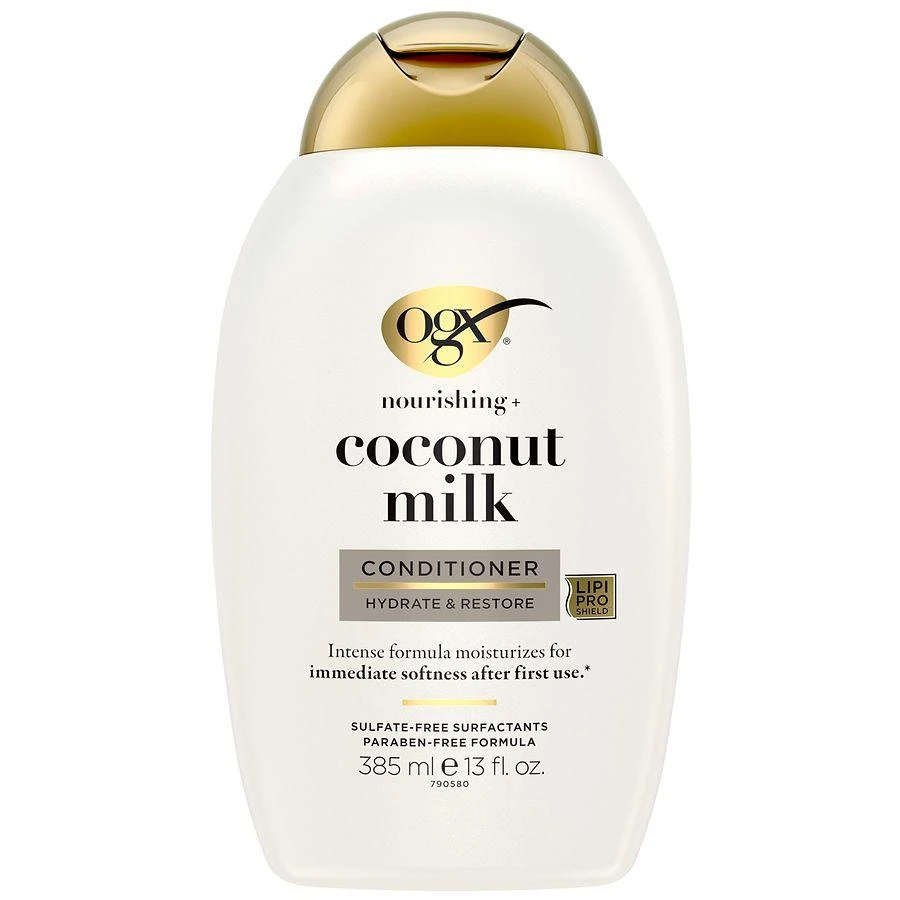 商品OGX|Nourishing + Coconut Milk Conditioner, Hydrating & Restoring Creamy Coconut, White Peach, & Shea Butter,价格¥74,第1张图片