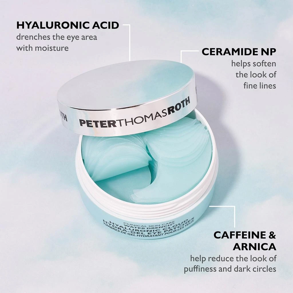 商品Peter Thomas Roth|Peter Thomas Roth Water Drench Hyaluronic Cloud Hydra-Gel Eye Patches,价格¥460,第4张图片详细描述