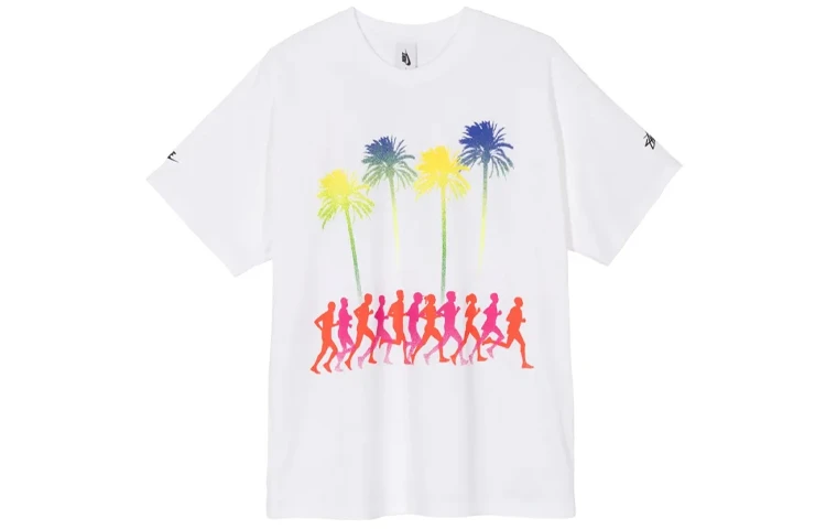 商品[国内直发] STUSSY|x Nike 联名款  x Nike 联名系列 运动印花短袖美式复古T恤 男女同款 白色,价格¥696,第1张图片