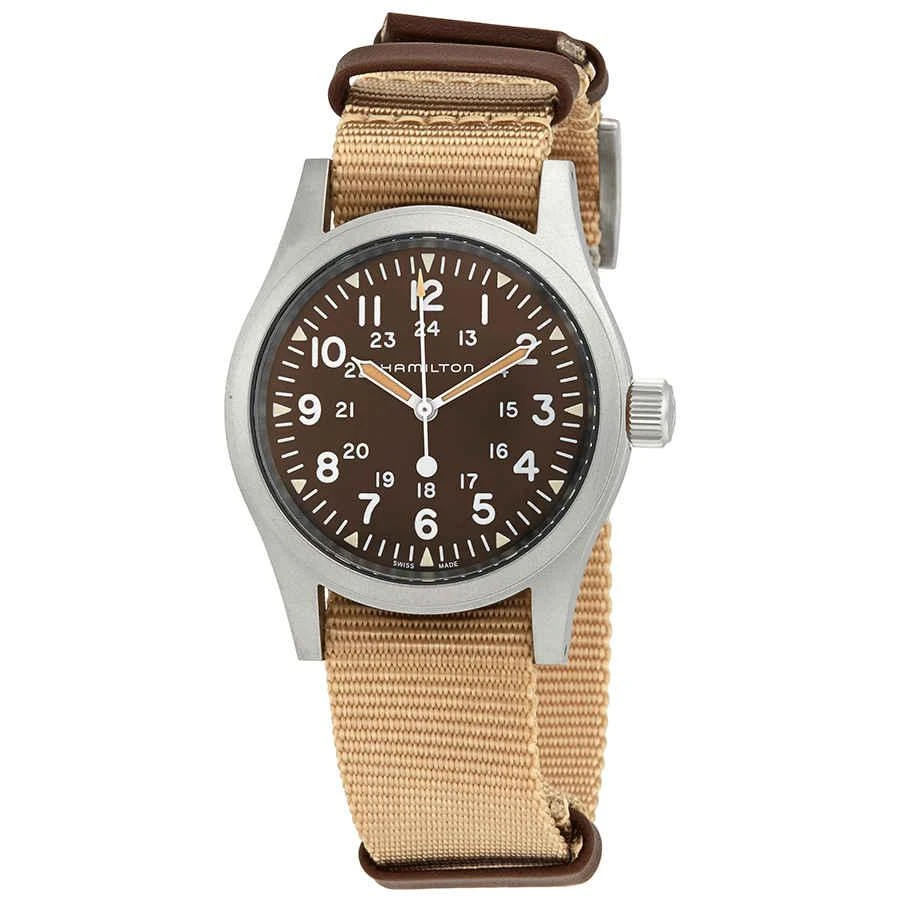 商品Hamilton|Khaki Field Hand Wind Brown Dial Men's Watch H69439901,价格¥3081,第1张图片