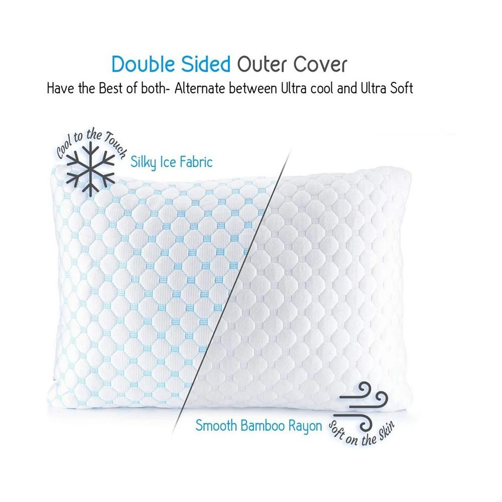 商品Nestl|Heat and Moisture Reducing Ice Silk and Gel Infused Memory Foam Toddler Pillow - 2 pack,价格¥707,第3张图片详细描述