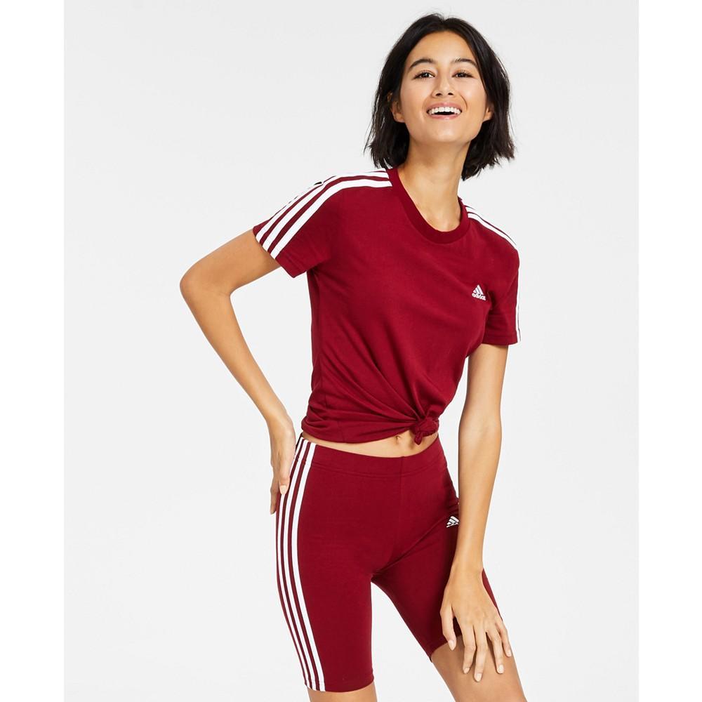 商品Adidas|Women's Essentials Slim 3-Stripes T-Shirt,价格¥126,第1张图片