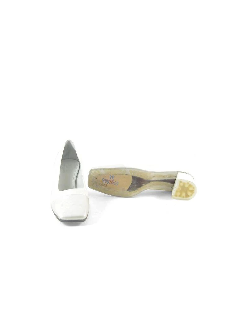 商品MM6|White Leather Mid-Heel Pumps,价格¥1708,第2张图片详细描述