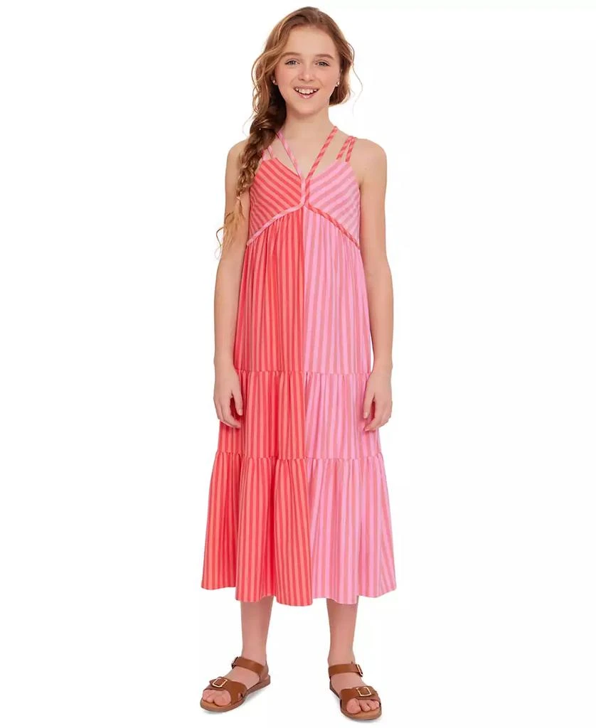 商品Bonnie Jean|Big Girls Sleeveless Striped Maxi Dress,价格¥112,第1张图片