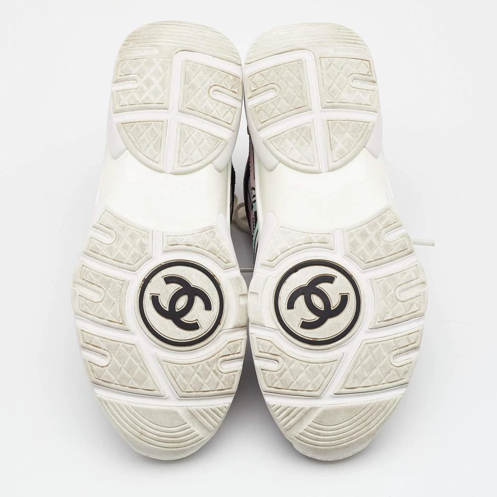 Chanel Multicolor Abstract Print Satin And Suede CC Logo Trainer Low Top Sneakers Size 37 商品