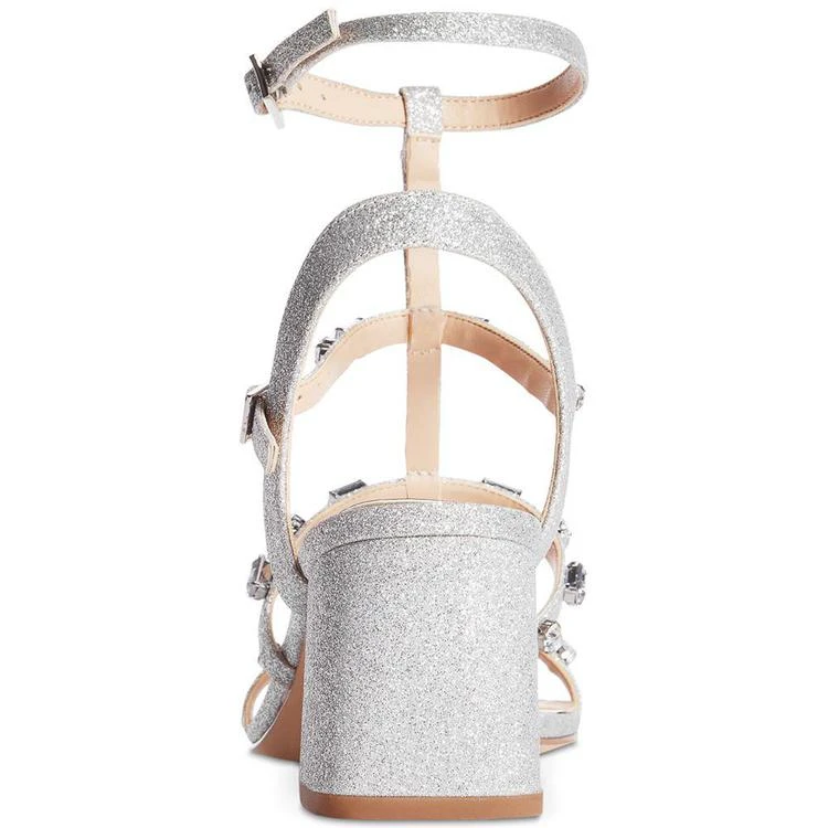 商品Badgley Mischka|Ana Strappy Block-Heel Evening Sandals,价格¥256,第3张图片详细描述