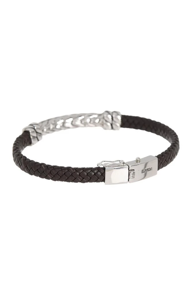 商品Effy|Sterling Silver & Leather Chain Station Bracelet,价格¥1192,第2张图片详细描述