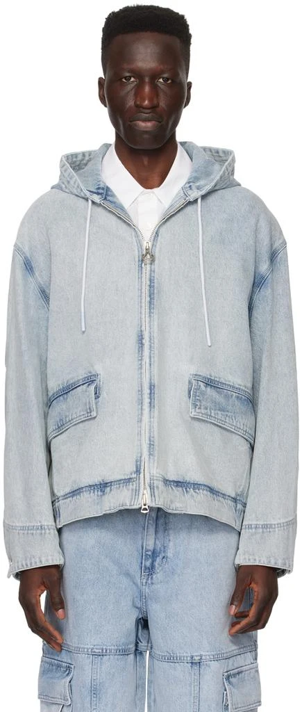 商品Solid Homme|Blue Hood Denim Jacket,价格¥5705,第1张图片