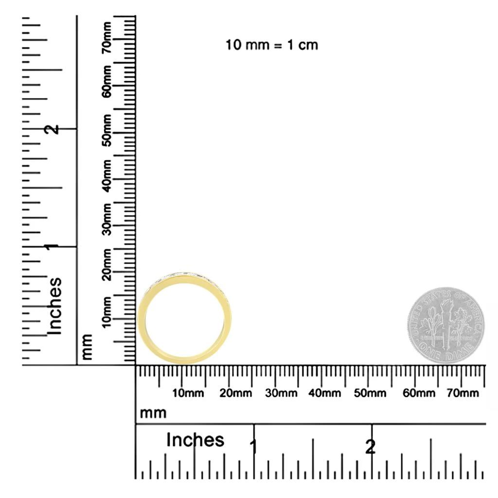 IGI Certified 18K Yellow Gold 1.0 Cttw Channel Set Round-Cut Diamond 11 Stone Anniversary/Wedding Band Ring 商品