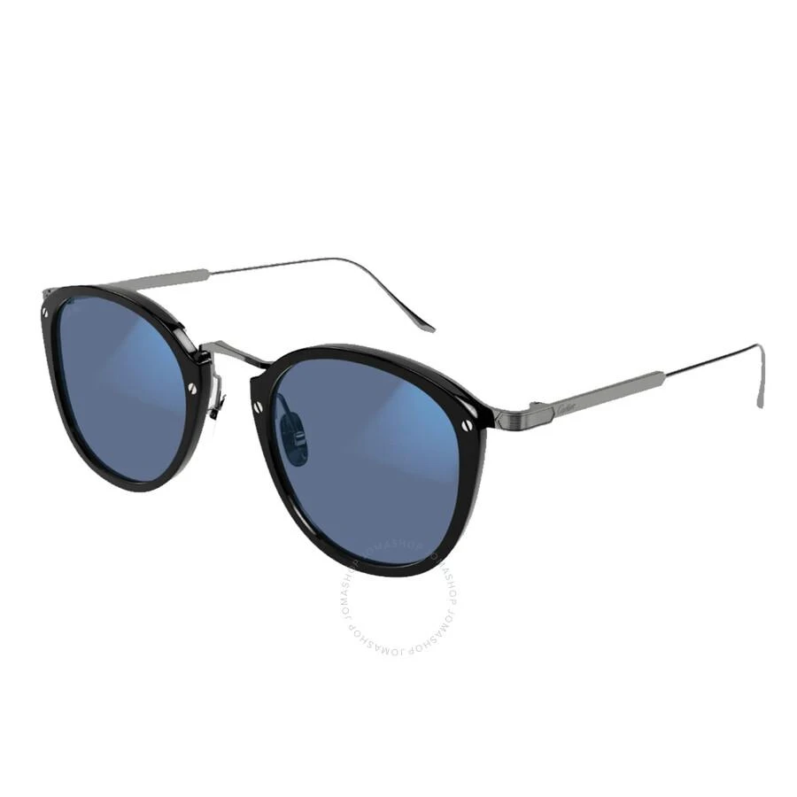 商品Cartier|C Decor Blue/Clear Photochromatic Oval Unisex Sunglasses CT0014S 007 49,价格¥5411,第1张图片