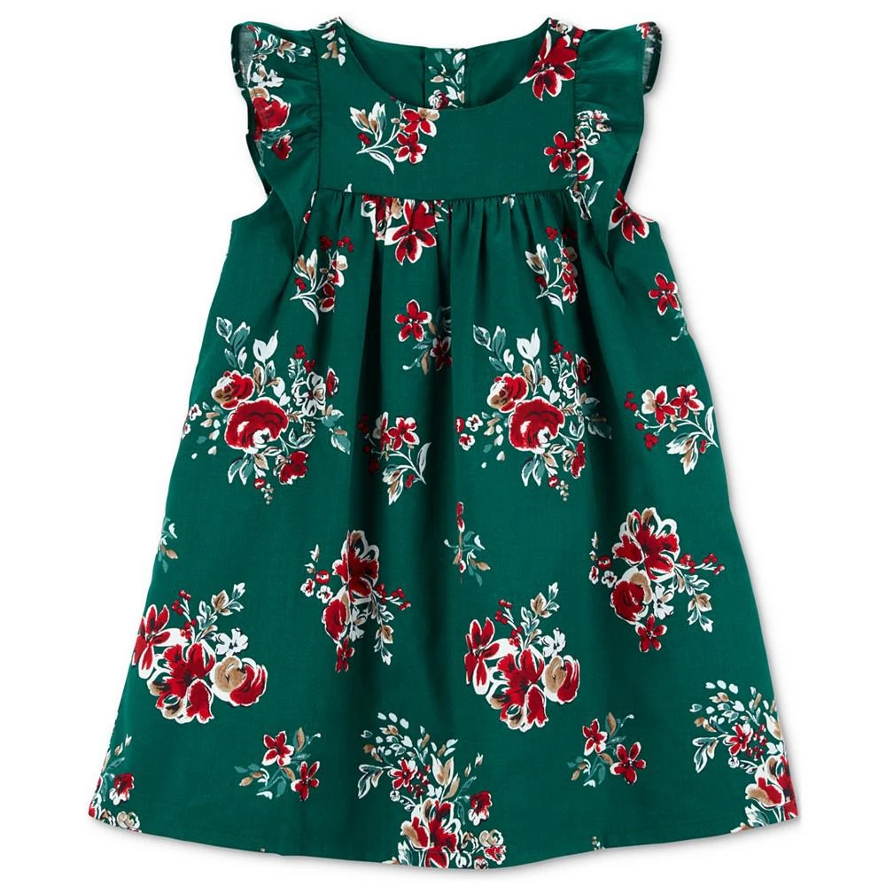 商品Carter's|Toddler Girls Floral-Print Sateen Dress,价格¥105,第1张图片