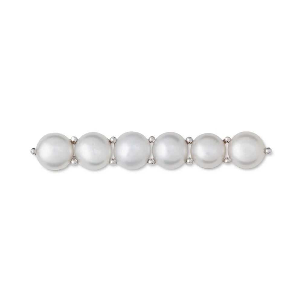 商品Macy's|Cultured Freshwater Pearl (6mm) Bar Pin in Sterling Silver,价格¥524,第1张图片