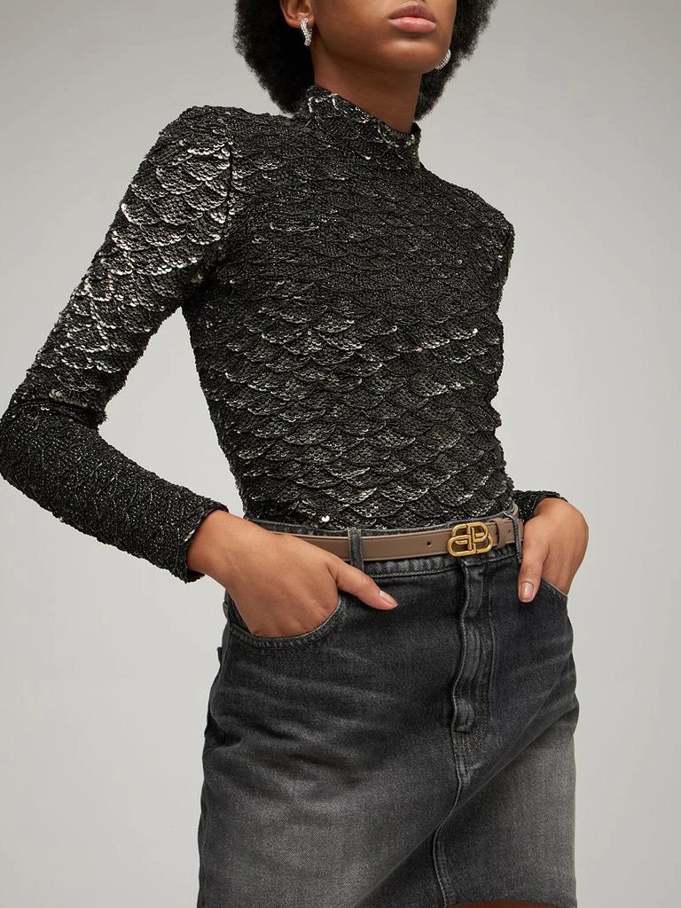 商品Balenciaga|2cm Bb Extra Thin Leather Belt,价格¥2695,第1张图片详细描述