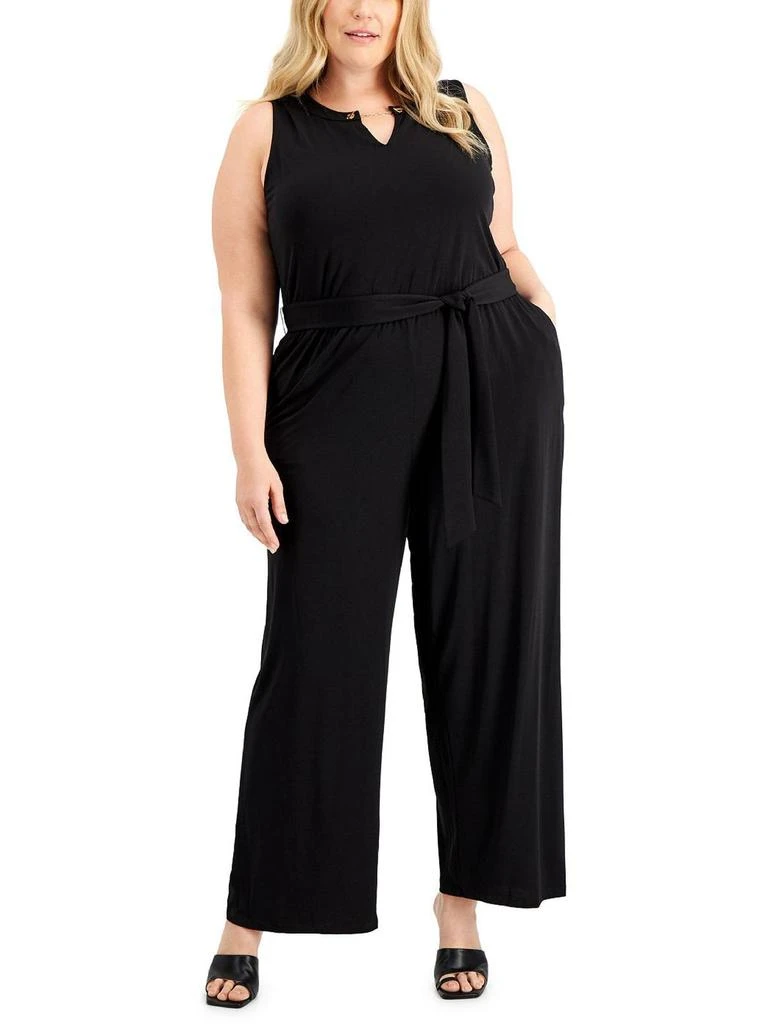 商品Calvin Klein|Plus Womens Chain Sleeveless Jumpsuit,价格¥439,第1张图片