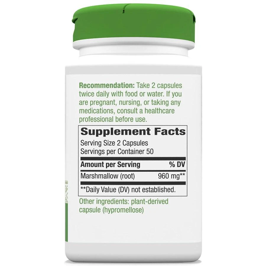 商品Nature's Way|Marshmallow Root Capsules,价格¥104,第2张图片详细描述
