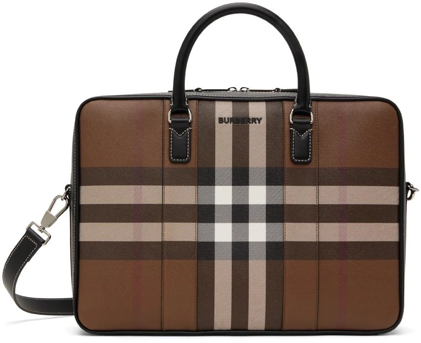商品Burberry|棕色 Ainsworth 公文包,价格¥12732,第1张图片