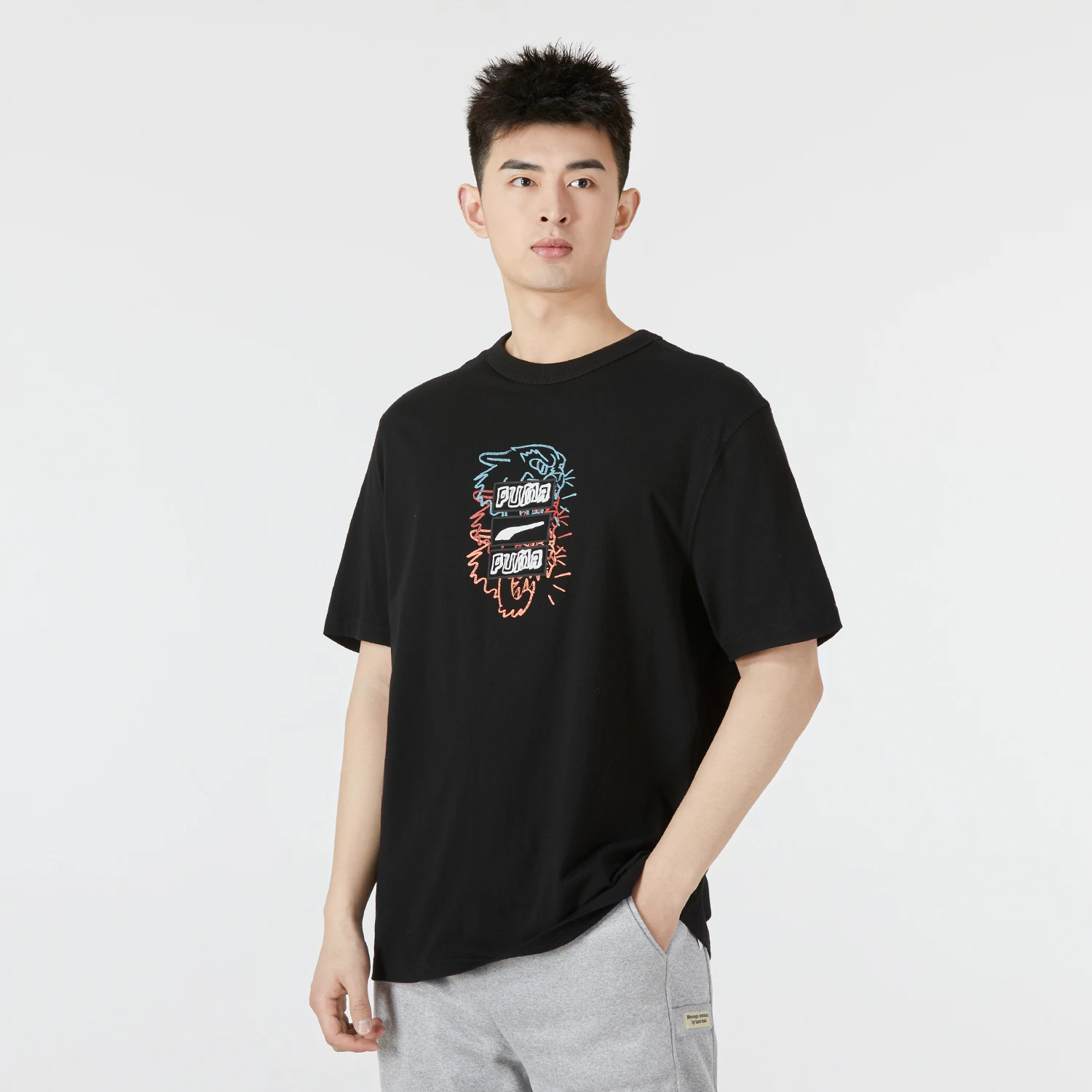 商品[国内直发] Puma|BTL Graphic Tee男士运动休闲短袖T恤,价格¥152,第1张图片