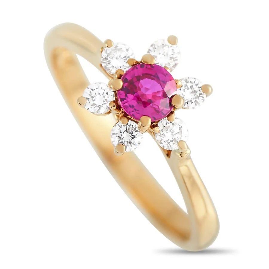 商品[二手商品] Tiffany & Co.|Pre-Owned Tiffany  Co. 18K Yellow Gold 0.25 ct Diamond and Ruby Ring,价格¥10565,第1张图片