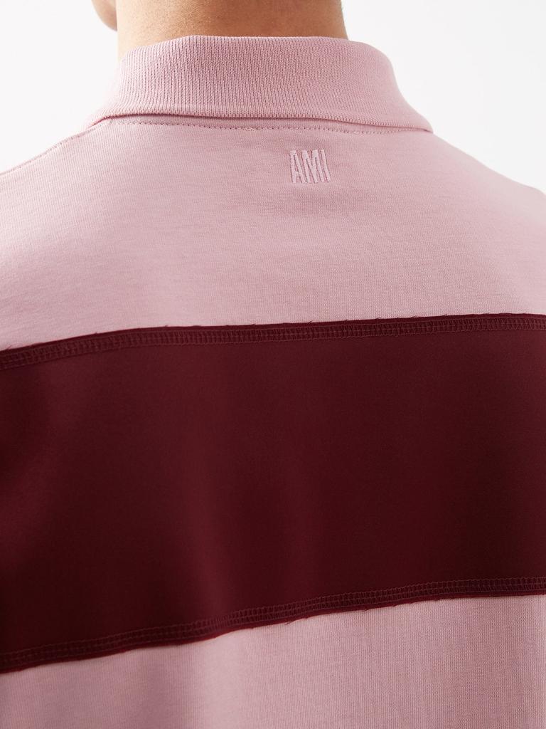Oversized striped organic-cotton polo shirt商品第4张图片规格展示