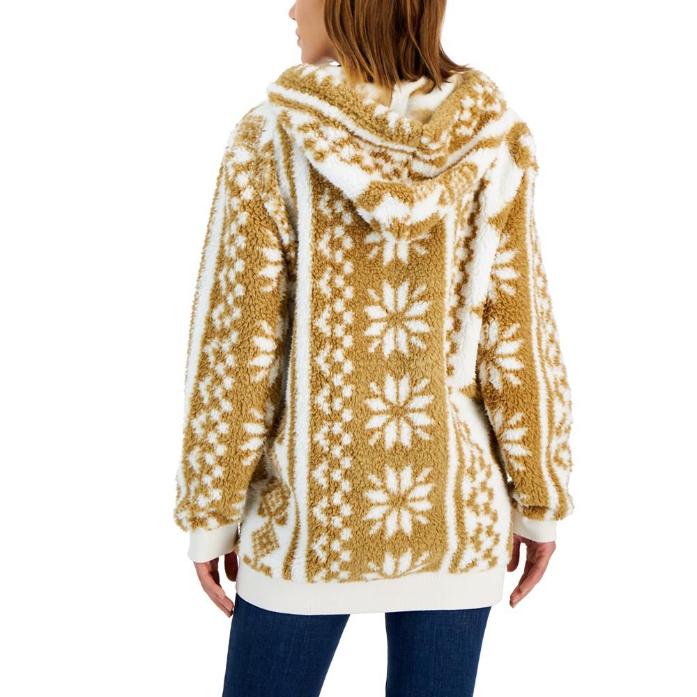 Women's Hooded Sherpa Jacket商品第2张图片规格展示