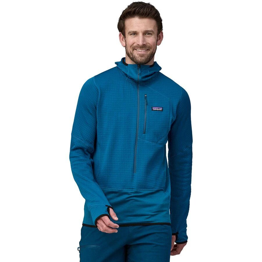 商品Patagonia|R1 Hooded 1/2-Zip Fleece Pullover - Men's,价格¥1398,第1张图片