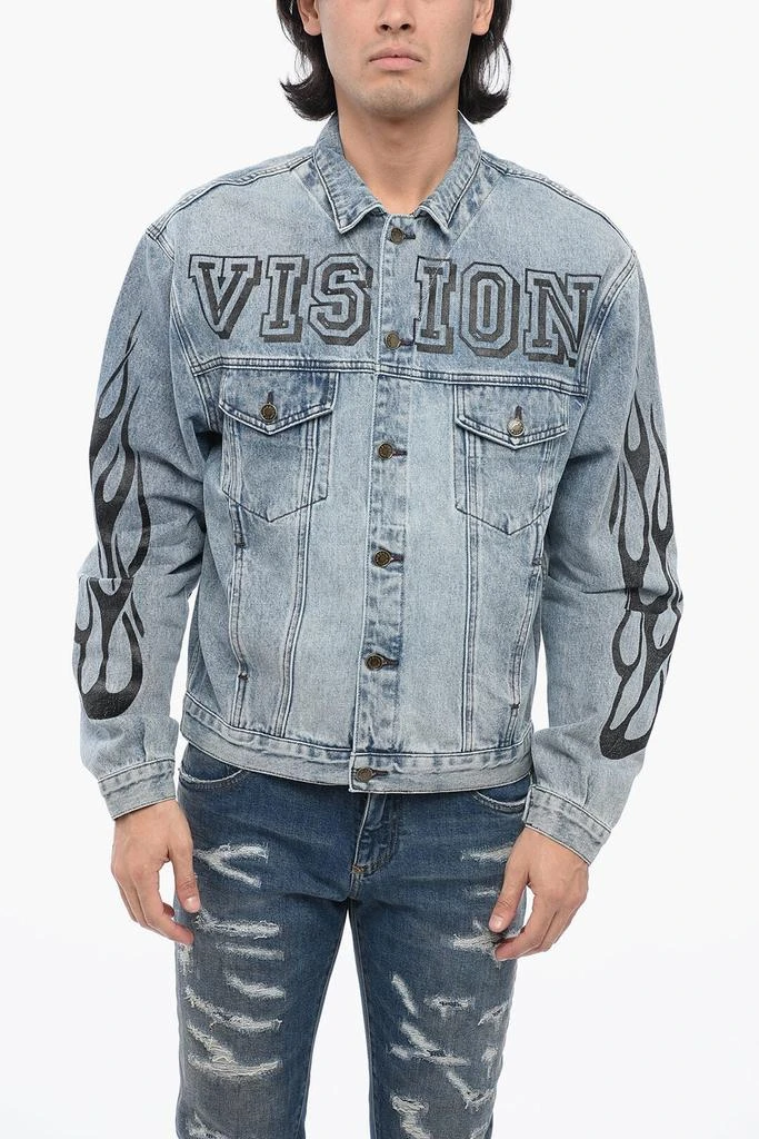 商品Vision of Super|Saharan Denim Jacket With Lettering Logo Xs Standard Size,价格¥964,第1张图片