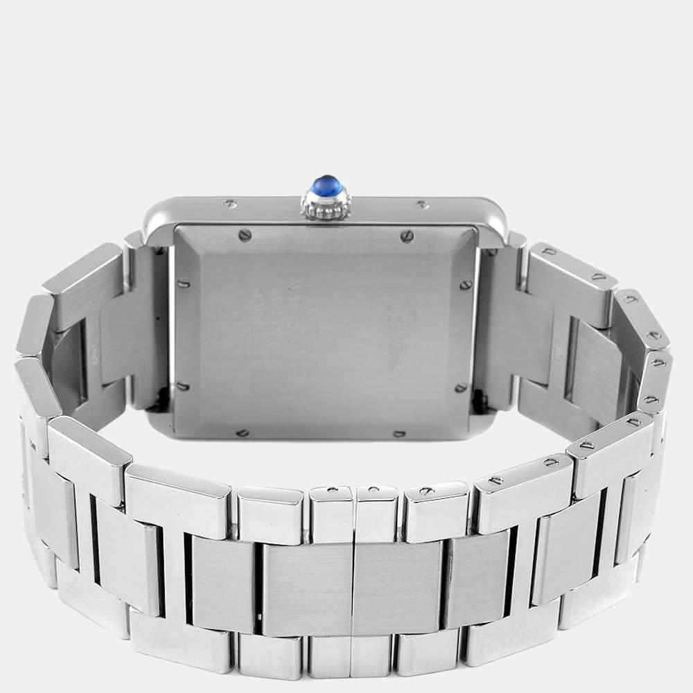 Cartier Silver Stainless Steel Tank Solo W5200028 Automatic Men's Wristwatch 31 mm商品第4张图片规格展示