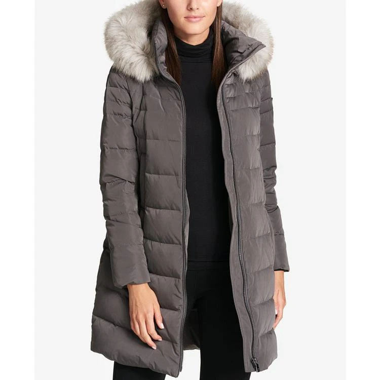 商品DKNY|Faux-Fur-Trim Down Puffer Coat,价格¥1100,第3张图片详细描述