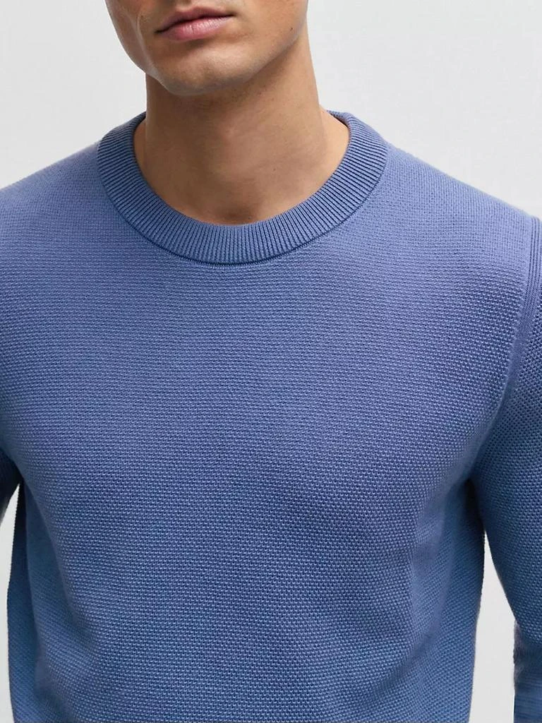 商品Hugo Boss|Micro-Structured Crew-Neck Sweater in Cotton,价格¥1313,第5张图片详细描述