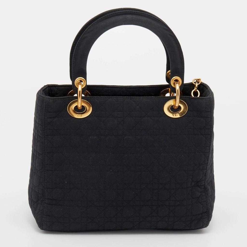 商品[二手商品] Dior|Dior Black Cannage Quilted Nylon Medium Lady Dior Tote,价格¥8596,第6张图片详细描述